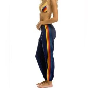 Aviator Nation Navy 5 Stripe Sweatpants Joggers Sz L